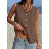 image:imagePRETTYGARDEN Sweater Vest Women 2026 Summer Sleeveless Cardigans Trendy Knit Vest Top Button Down Spring Sweater TopsBrown