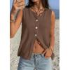 image:imagePRETTYGARDEN Sweater Vest Women 2026 Summer Sleeveless Cardigans Trendy Knit Vest Top Button Down Spring Sweater TopsBrown