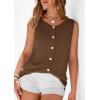 image:imagePRETTYGARDEN Sweater Vest Women 2026 Summer Sleeveless Cardigans Trendy Knit Vest Top Button Down Spring Sweater TopsBrown