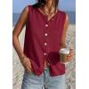 image:imagePRETTYGARDEN Sweater Vest Women 2026 Summer Sleeveless Cardigans Trendy Knit Vest Top Button Down Spring Sweater TopsBurgundy