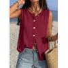 image:imagePRETTYGARDEN Sweater Vest Women 2026 Summer Sleeveless Cardigans Trendy Knit Vest Top Button Down Spring Sweater TopsBurgundy