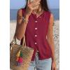 image:imagePRETTYGARDEN Sweater Vest Women 2026 Summer Sleeveless Cardigans Trendy Knit Vest Top Button Down Spring Sweater TopsBurgundy