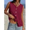 image:imagePRETTYGARDEN Sweater Vest Women 2026 Summer Sleeveless Cardigans Trendy Knit Vest Top Button Down Spring Sweater TopsBurgundy