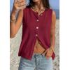 image:imagePRETTYGARDEN Sweater Vest Women 2026 Summer Sleeveless Cardigans Trendy Knit Vest Top Button Down Spring Sweater TopsBurgundy