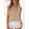 image:imagePRETTYGARDEN Sweater Vest Women 2026 Summer Sleeveless Cardigans Trendy Knit Vest Top Button Down Spring Sweater TopsKhaki
