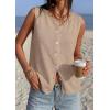 image:imagePRETTYGARDEN Sweater Vest Women 2026 Summer Sleeveless Cardigans Trendy Knit Vest Top Button Down Spring Sweater TopsKhaki