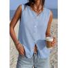 image:imagePRETTYGARDEN Sweater Vest Women 2026 Summer Sleeveless Cardigans Trendy Knit Vest Top Button Down Spring Sweater TopsLight Blue