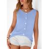 image:imagePRETTYGARDEN Sweater Vest Women 2026 Summer Sleeveless Cardigans Trendy Knit Vest Top Button Down Spring Sweater TopsLight Blue