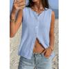 image:imagePRETTYGARDEN Sweater Vest Women 2026 Summer Sleeveless Cardigans Trendy Knit Vest Top Button Down Spring Sweater TopsLight Blue