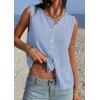 image:imagePRETTYGARDEN Sweater Vest Women 2026 Summer Sleeveless Cardigans Trendy Knit Vest Top Button Down Spring Sweater TopsLight Blue