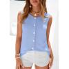 image:imagePRETTYGARDEN Sweater Vest Women 2026 Summer Sleeveless Cardigans Trendy Knit Vest Top Button Down Spring Sweater TopsLight Blue