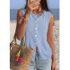 image:imagePRETTYGARDEN Sweater Vest Women 2026 Summer Sleeveless Cardigans Trendy Knit Vest Top Button Down Spring Sweater TopsLight Blue