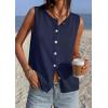 image:imagePRETTYGARDEN Sweater Vest Women 2026 Summer Sleeveless Cardigans Trendy Knit Vest Top Button Down Spring Sweater TopsNavy Blue