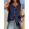 image:imagePRETTYGARDEN Sweater Vest Women 2026 Summer Sleeveless Cardigans Trendy Knit Vest Top Button Down Spring Sweater TopsNavy Blue