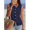 image:imagePRETTYGARDEN Sweater Vest Women 2026 Summer Sleeveless Cardigans Trendy Knit Vest Top Button Down Spring Sweater TopsNavy Blue
