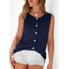 image:imagePRETTYGARDEN Sweater Vest Women 2026 Summer Sleeveless Cardigans Trendy Knit Vest Top Button Down Spring Sweater TopsNavy Blue