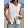 image:imagePRETTYGARDEN Sweater Vest Women 2026 Summer Sleeveless Cardigans Trendy Knit Vest Top Button Down Spring Sweater TopsWhite