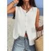image:imagePRETTYGARDEN Sweater Vest Women 2026 Summer Sleeveless Cardigans Trendy Knit Vest Top Button Down Spring Sweater TopsWhite