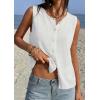 image:imagePRETTYGARDEN Sweater Vest Women 2026 Summer Sleeveless Cardigans Trendy Knit Vest Top Button Down Spring Sweater TopsWhite