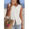 image:imagePRETTYGARDEN Sweater Vest Women 2026 Summer Sleeveless Cardigans Trendy Knit Vest Top Button Down Spring Sweater TopsWhite