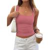 image:imagePRETTYGARDEN Tank Tops for Women 2026 Summer Sleeveless Square Neck Double Lined Tops Spring Ruched Going Out Y2K ClothesDusty Pink