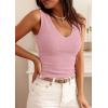 image:imagePRETTYGARDEN V Neck Tank Tops for Women Summer Outfits 2026 Ribbed Knit Shirts Casual Basic Tees Sleeveless Camisole VestPink