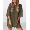 image:imagePRETTYGARDEN Women 2 Piece Lounge Set 2026 Summer Casual Oversized Shirts Biker Shorts Matching Airport Travel Outfit ClothesArmy Green