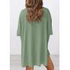 image:imagePRETTYGARDEN Women 2 Piece Lounge Set 2026 Summer Casual Oversized Shirts Biker Shorts Matching Airport Travel Outfit ClothesBean Green