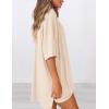 image:imagePRETTYGARDEN Women 2 Piece Lounge Set 2026 Summer Casual Oversized Shirts Biker Shorts Matching Airport Travel Outfit ClothesBeige