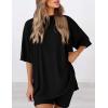 image:imagePRETTYGARDEN Women 2 Piece Lounge Set 2026 Summer Casual Oversized Shirts Biker Shorts Matching Airport Travel Outfit ClothesBlack