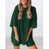 image:imagePRETTYGARDEN Women 2 Piece Lounge Set 2026 Summer Casual Oversized Shirts Biker Shorts Matching Airport Travel Outfit ClothesDark Green