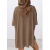 image:imagePRETTYGARDEN Women 2 Piece Lounge Set 2026 Summer Casual Oversized Shirts Biker Shorts Matching Airport Travel Outfit ClothesDark Khaki