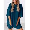image:imagePRETTYGARDEN Women 2 Piece Lounge Set 2026 Summer Casual Oversized Shirts Biker Shorts Matching Airport Travel Outfit ClothesLake Blue