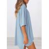 image:imagePRETTYGARDEN Women 2 Piece Lounge Set 2026 Summer Casual Oversized Shirts Biker Shorts Matching Airport Travel Outfit ClothesLight Blue