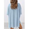 image:imagePRETTYGARDEN Women 2 Piece Lounge Set 2026 Summer Casual Oversized Shirts Biker Shorts Matching Airport Travel Outfit ClothesLight Blue