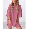 image:imagePRETTYGARDEN Women 2 Piece Lounge Set 2026 Summer Casual Oversized Shirts Biker Shorts Matching Airport Travel Outfit ClothesPink