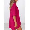 image:imagePRETTYGARDEN Women 2 Piece Lounge Set 2026 Summer Casual Oversized Shirts Biker Shorts Matching Airport Travel Outfit ClothesRose Red