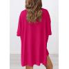 image:imagePRETTYGARDEN Women 2 Piece Lounge Set 2026 Summer Casual Oversized Shirts Biker Shorts Matching Airport Travel Outfit ClothesRose Red