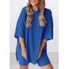 image:imagePRETTYGARDEN Women 2 Piece Lounge Set 2026 Summer Casual Oversized Shirts Biker Shorts Matching Airport Travel Outfit ClothesRoyal Blue