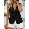image:imagePRETTYGARDEN Women 2026 Summer Tie Front Eyelet Tank Tops Trendy Floral Vest Sleeveless V Neck Dressy Blouse Vacation OutfitsBlack