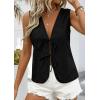 image:imagePRETTYGARDEN Women 2026 Summer Tie Front Eyelet Tank Tops Trendy Floral Vest Sleeveless V Neck Dressy Blouse Vacation OutfitsBlack