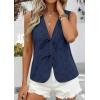 image:imagePRETTYGARDEN Women 2026 Summer Tie Front Eyelet Tank Tops Trendy Floral Vest Sleeveless V Neck Dressy Blouse Vacation OutfitsNavy Blue