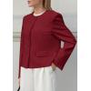 image:imagePRETTYGARDEN Women Blazers Business Casual Outfits 2026 Fall Fashion Long Sleeve Professional Office Work Suit Jacket ClothesWine Red