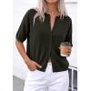 image:imagePRETTYGARDEN Women Spring Short Sleeve Cardigan Sweaters Button Down Knit Shirt Blouse Dressy Casual Tops 2026 Summer OutfitsArmy Green