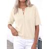 image:imagePRETTYGARDEN Women Spring Short Sleeve Cardigan Sweaters Button Down Knit Shirt Blouse Dressy Casual Tops 2026 Summer OutfitsBeige