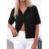 image:imagePRETTYGARDEN Women Spring Short Sleeve Cardigan Sweaters Button Down Knit Shirt Blouse Dressy Casual Tops 2026 Summer OutfitsBlack