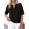 image:imagePRETTYGARDEN Women Spring Short Sleeve Cardigan Sweaters Button Down Knit Shirt Blouse Dressy Casual Tops 2026 Summer OutfitsBlack