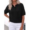 image:imagePRETTYGARDEN Women Spring Short Sleeve Cardigan Sweaters Button Down Knit Shirt Blouse Dressy Casual Tops 2026 Summer OutfitsBlack