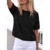 image:imagePRETTYGARDEN Women Spring Short Sleeve Cardigan Sweaters Button Down Knit Shirt Blouse Dressy Casual Tops 2026 Summer OutfitsBlack