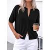 image:imagePRETTYGARDEN Women Spring Short Sleeve Cardigan Sweaters Button Down Knit Shirt Blouse Dressy Casual Tops 2026 Summer OutfitsBlack